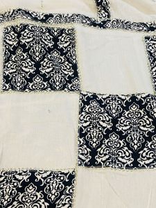 Stylish Black &amp; White Patterned Kurta