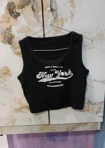 Black 'New York' Graphic Tank Top