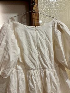 Cream Puff Sleeve Mini Dress