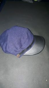 leather and cotton mix cap
