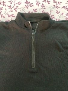 Classic Black Zip Neck T-Shirt
