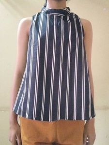 Striped Mock Neck Top
