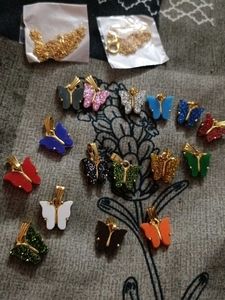 Lot of 16 Butterfly Pendants &amp; Chains