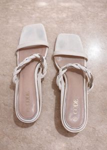 CODE White Braided Heels