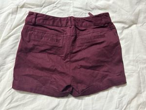 Maroon Cuffed Shorts