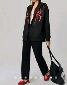 🕷️ Spider-Inspired Black Hoodie Jacket 🖤🔥