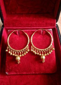 Elegant Gold Jhumka Hoop Earrings