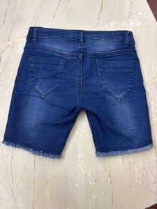 Distressed Denim Bermuda Shorts
