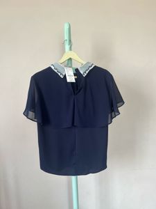 Elegant Navy Blue Layered Top