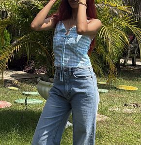 cute blue Pinterest check top