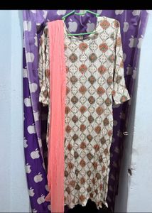 Elegant Printed Kurta with Dupatta Set
