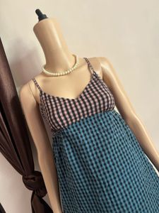 Cute Gingham Bow Dress