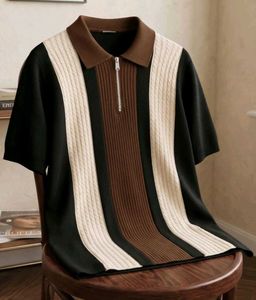 Men's Colorblock Zip Polo Shirt