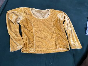 New Mustard Velvet Blouse