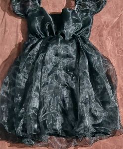 Chic Black Puff Sleeve Mini Dress
