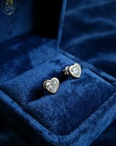 Sparkling Stud Earrings in Blue Box