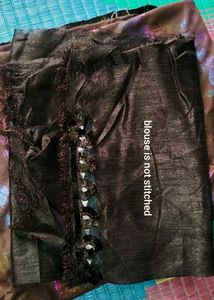 Beautiful Printed Brown Saree with Embellished Bor