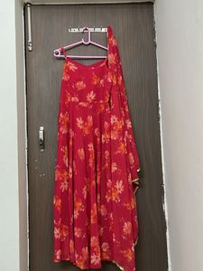 new long  Floral Print Kurta and dupatta set …