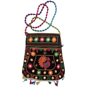 Embroidered Peacock Sling Bag