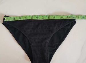 Black Textured Bikini Bottom