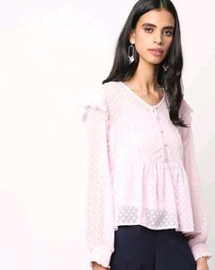 Textured Peplum top with Inner