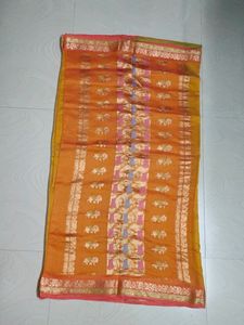 Pure Gadwal Silk Zari Woven Saree💛🧡