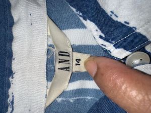 Blue &amp; White Striped Button-Up Shirt