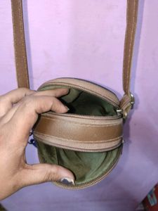 Chic Brown sling Bag with Colorful Chain