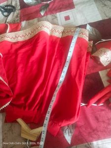 Vibrant Red Lehenga Skirt