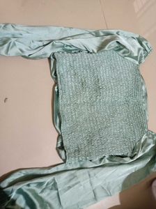 Satin Ruched Puff Sleeve Top