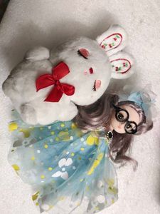 Cute Doll with Bunny Companion keychains