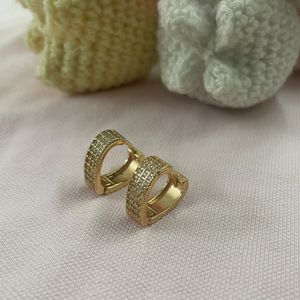 Elegant Sparkling CZ Hoop Earrings