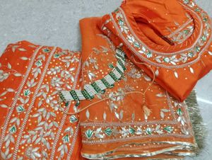 bridal rajputi poshak with one necklace