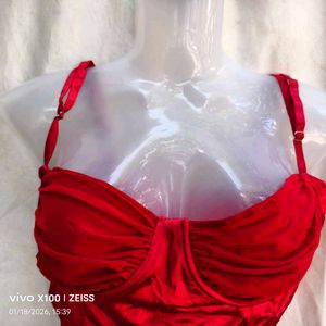 Red Bustier Crop Top