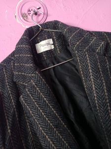 Striped Herringbone Blazer Jacket