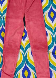 Pink Velour Leggings