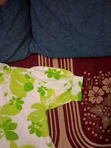 Green Floral Print Shirt &amp; Tube Top Set