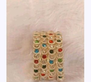 Elegant Beaded Gemstone Bangles