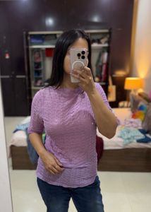 Lilac Textured Knit Top