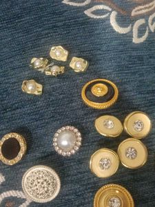 Vintage Decorative Buttons Lot metal