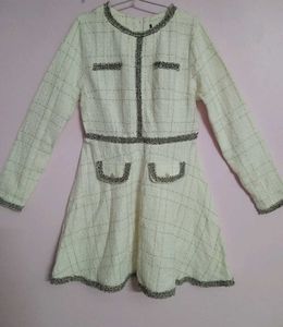 Chanel inspired White Tweed Dress