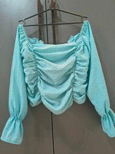 Trendy Ruched Square Neck Top