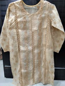Brown chikankari kurta