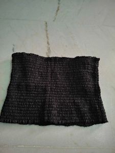 Chic Smocked Black Tube Top