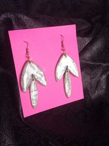 Unique Silver Tone Drop Earrings