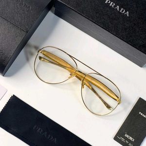 Prada Aviator Eyeglasses - Gold FRAME FOR UNISEX