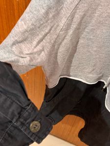 Grey Hooded Two-Tone Sweatshirt