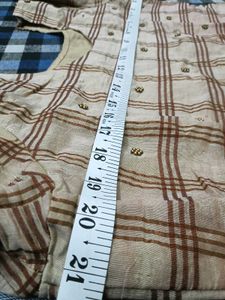 Maroon Checked Kurta with pant 🎀