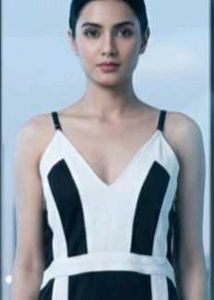 Chic Black and White Midi Dress(XXL)