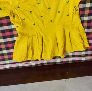 Yellow Embroidered top